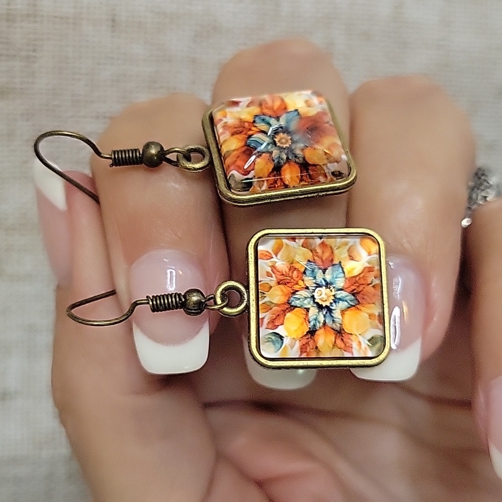FALL FLORAL KALEIDOSCOPE EARRINGS